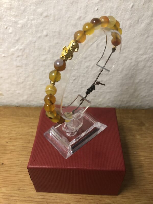 Bernstein Armband mit Gold Pixiu
